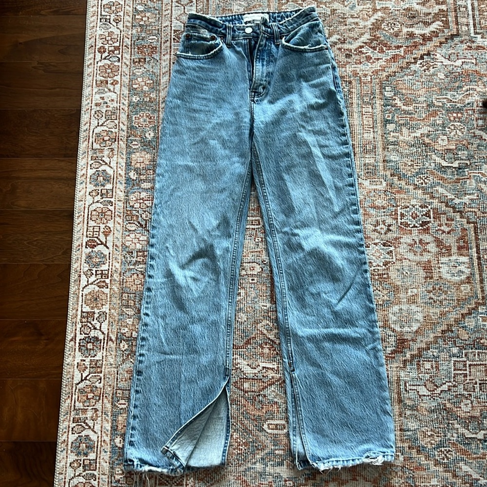 Abercrombie 90s high rise relaxed jeans with slits curve love